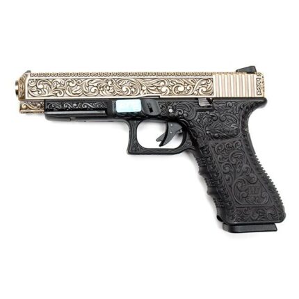 ПИСТОЛЕТ ПНЕВМ. WE GLOCK-34 gen3, металл слайд, под бронзу с гравировкой WE-G008 BOX-FP