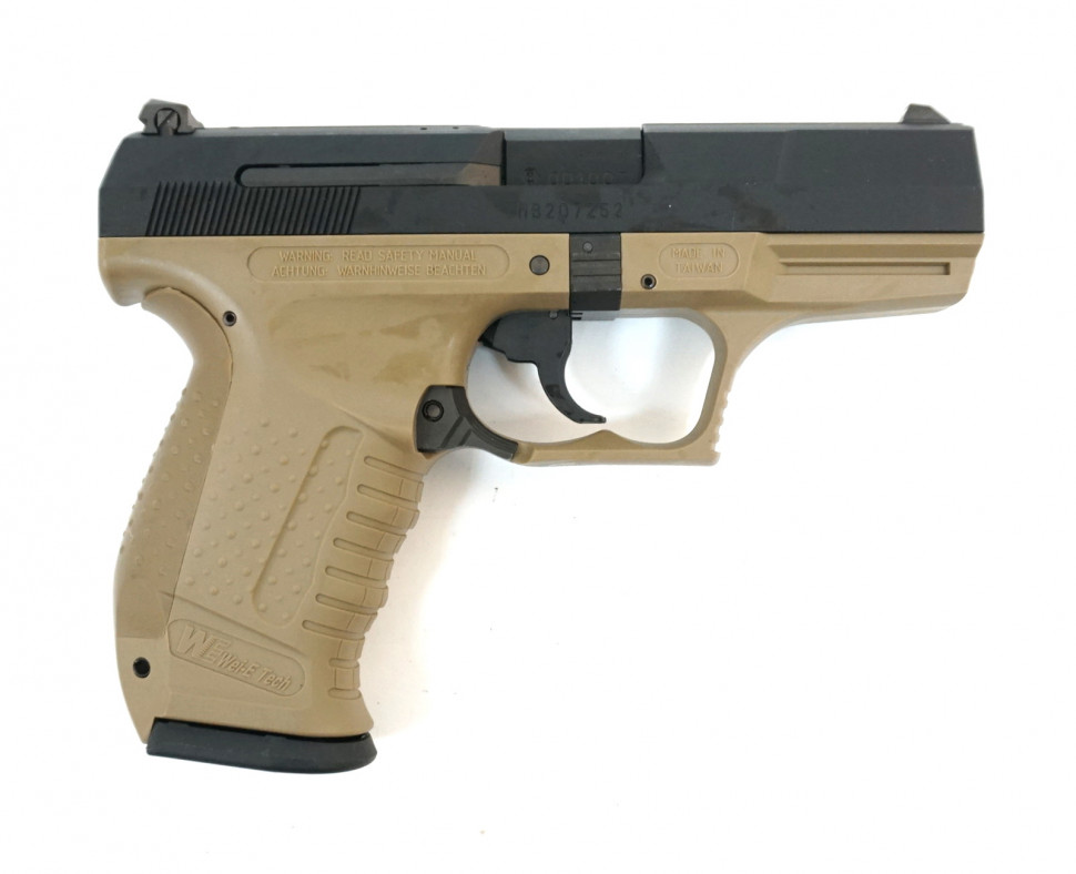 171 ПИСТОЛЕТ ПНЕВМ. WE WALTHER P99 GBB, металл, WE-PX001 - TAN — изображение 1